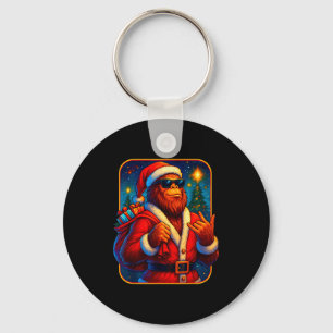 Bigfoot Santa Christmas Funny Xmas Sasquatch Key Ring