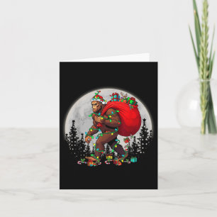 Bigfoot Santa Christmas Tree Lights Funny Xmas Sas Card