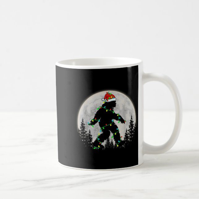 Bigfoot Santa Christmas Tree Lights Funny Xmas Sas Coffee Mug (Right)