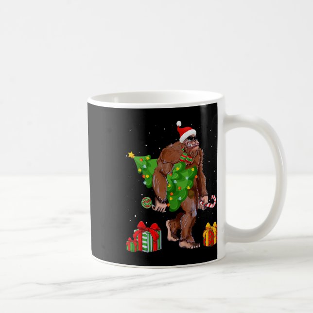 Bigfoot Santa Christmas Tree Lights Funny Xmas Sas Coffee Mug (Right)