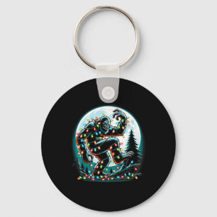 Bigfoot Santa Christmas Tree Lights Funny Xmas Sas Key Ring
