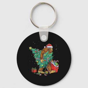 Bigfoot Santa Christmas Tree Lights Funny Xmas Sas Key Ring
