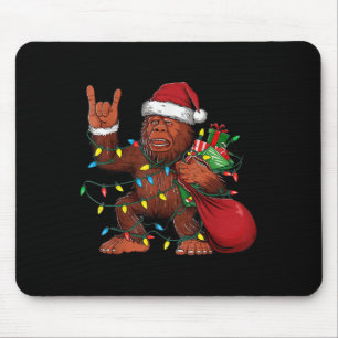 Bigfoot Santa Christmas Tree Lights Funny Xmas Sas Mouse Pad