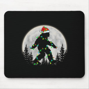 Bigfoot Santa Christmas Tree Lights Funny Xmas Sas Mouse Pad