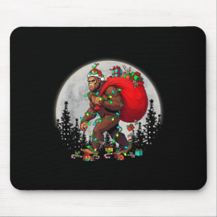 Bigfoot Santa Christmas Tree Lights Funny Xmas Sas Mouse Pad