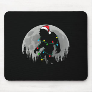 Bigfoot Santa Christmas Tree Lights Funny Xmas Sas Mouse Pad
