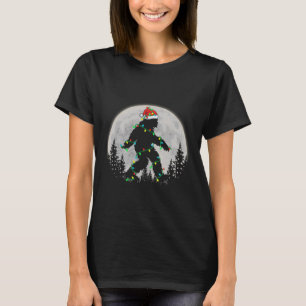 Bigfoot Santa Christmas Tree Lights Funny Xmas Sas T-Shirt