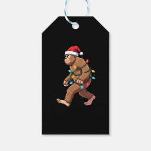 Bigfoot Santa Christmas Tree Lights Xmas Boys Men  Gift Tags