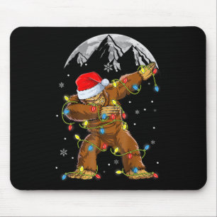 Bigfoot Santa Christmas Tree Lights Xmas Boys Men  Mouse Pad