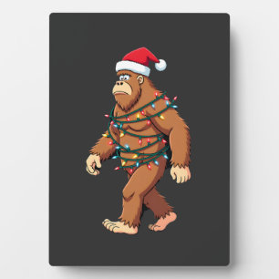 Bigfoot Santa Christmas Tree Lights Xmas Boys Men Plaque