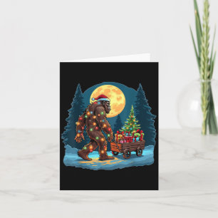 Bigfoot Santa Christmas Tree Lights Xmas Sasquatch Card