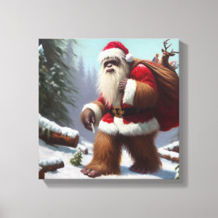 Bigfoot Santa Claus Canvas Print