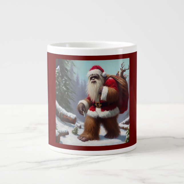 Bigfoot Santa Claus Large Coffee Mug (Front)