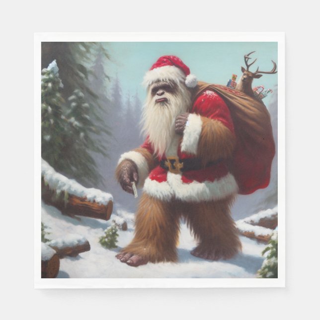 Bigfoot Santa Claus Napkin (Front)
