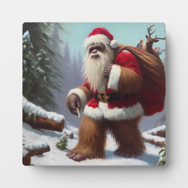 Bigfoot Santa Claus Plaque (Front)
