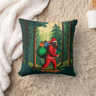 Bigfoot Santa Claus Sack of Gifts Cushion