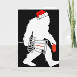 Bigfoot Santa Disc Golf Christmas Disc Golfer Xmas Card