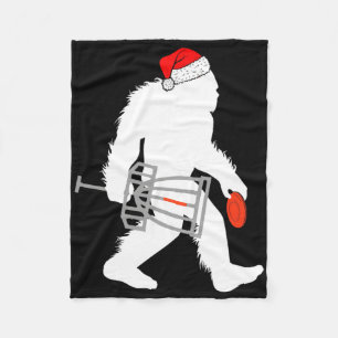 Bigfoot Santa Disc Golf Christmas Disc Golfer Xmas Fleece Blanket