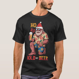 Bigfoot Santa Hawaiian Beer Sunglasses Summer Sasq T-Shirt