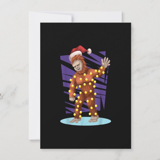 Bigfoot Santa Sasquatch Santa Bigfoot Christmas Li Invitation (Front)