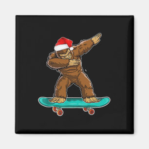 Bigfoot Santa Skateboarding Skater Dabbing Skatebo Magnet