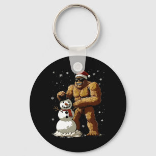Bigfoot Santa Snowman Kids Boys Men Xmas Christmas Key Ring