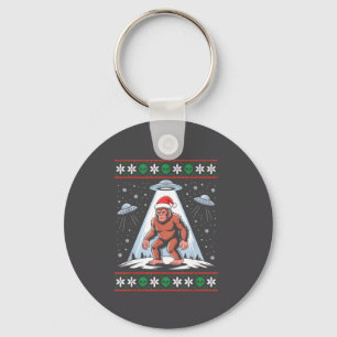 Bigfoot Santa Ufo Alien Funny Ugly Christmas Sweat Key Ring