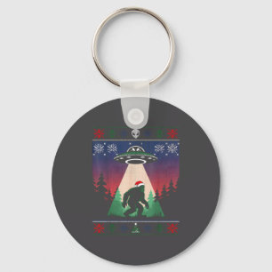 Bigfoot Santa Ufo Alien Funny Ugly Christmas Sweat Key Ring