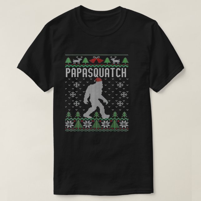 Bigfoot Santa Ugly Christmas Pyjamas Dad  T-Shirt (Design Front)