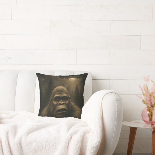 Bigfoot Sasquatch Alien UFO Funny Cushion (Couch)