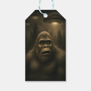Bigfoot Sasquatch Alien UFO Funny Gift Tags