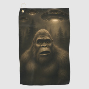 Bigfoot Sasquatch Alien UFO Funny Golf Towel