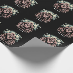 Bigfoot Sasquatch Alien UFO Funny Graphic Design Wrapping Paper