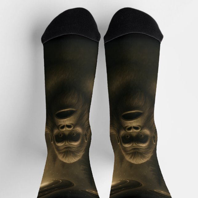 Bigfoot Sasquatch Alien UFO Funny Socks (Top)