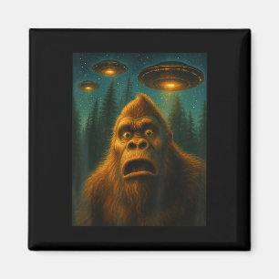 Bigfoot Sasquatch Alien Ufo Starry Night Gifts Men Magnet
