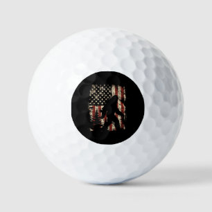 Bigfoot Sasquatch America Flag Patriotic Men Women Golf Balls