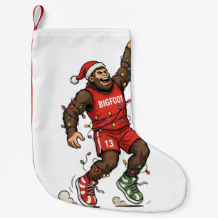 Bigfoot Sasquatch Basketball Christmas 2026 Holida Small Christmas Stocking