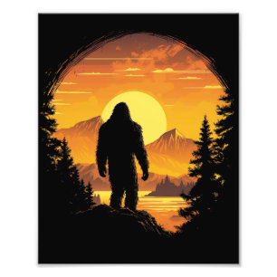 Bigfoot Sasquatch Believer Ranger Retro Vintage Photo Print