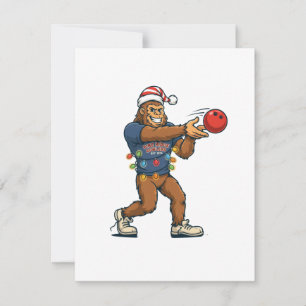 Bigfoot Sasquatch Bowling Funny Holiday Sports Card