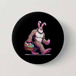 Bigfoot Sasquatch Bunny Easter Eggs Men Women Kids 6 Cm Round Badge