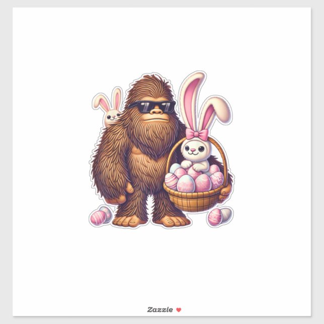 Bigfoot Sasquatch Bunny Easter Eggs Retro Men Boys (Sheet)
