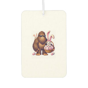 Bigfoot Sasquatch Bunny Easter Eggs Retro Men Boys Car Air Freshener