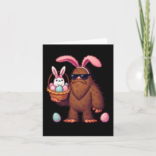Bigfoot Sasquatch Bunny Easter Eggs Retro Men Boys Card