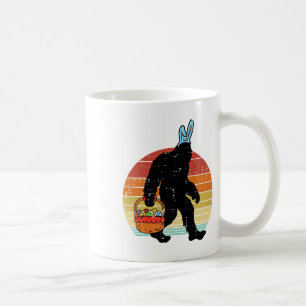 Bigfoot Sasquatch Bunny Easter Eggs Retro Men Wome Coffee Mug