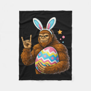 Bigfoot Sasquatch Bunny Easter Men Women Boy Kids Fleece Blanket