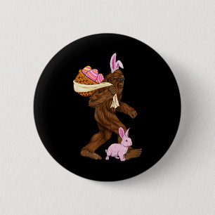 Bigfoot Sasquatch Bunny Easter Rabbit Bysket Hunti 6 Cm Round Badge