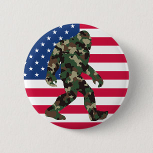 Bigfoot Sasquatch Camo 6 Cm Round Badge