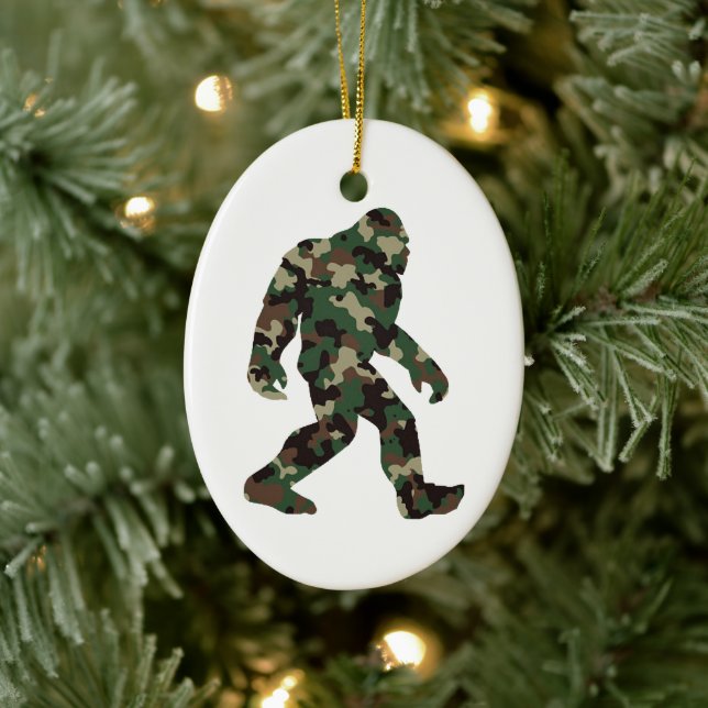 Bigfoot Sasquatch Camo    Ceramic Ornament (Tree)