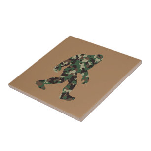 Bigfoot Sasquatch Camo  Ceramic Tile