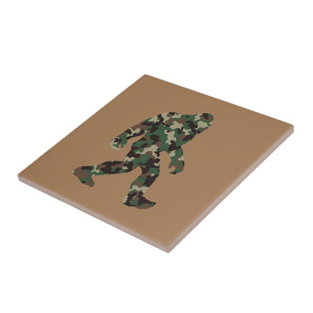 Bigfoot Sasquatch Camo  Ceramic Tile (Side)